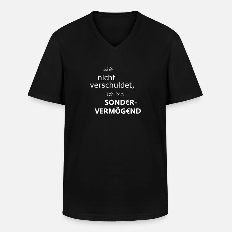 Ich bin sondervermögend - Männer-T-Shirt mit V-Ausschnitt - Schwarz