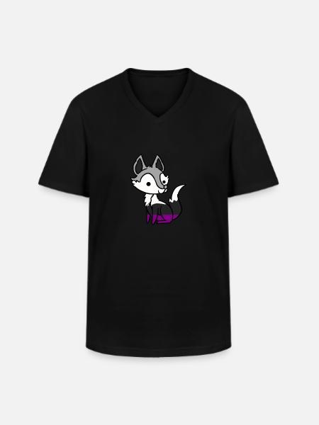 Asexueller Fuchs Ace Pride - Männer-T-Shirt mit V-Ausschnitt - Schwarz