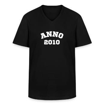 Anno 2010 Birthday Year of birth - Men's V-Neck T-Shirt - black - Front - AI Model Male 178 dark (178cm)