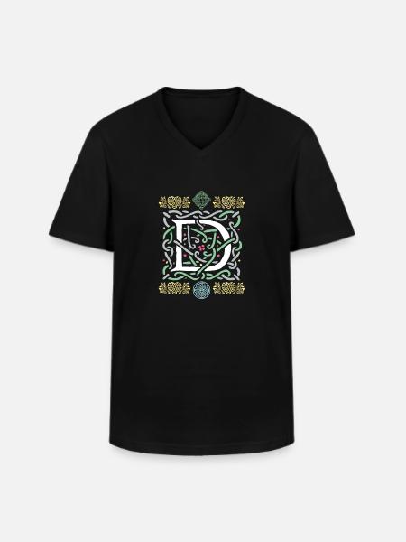 D - Männer-T-Shirt mit V-Ausschnitt - Schwarz