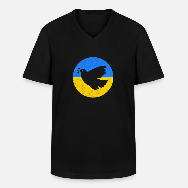 Friedenstaube Ukraine - Männer-T-Shirt mit V-Ausschnitt - Schwarz