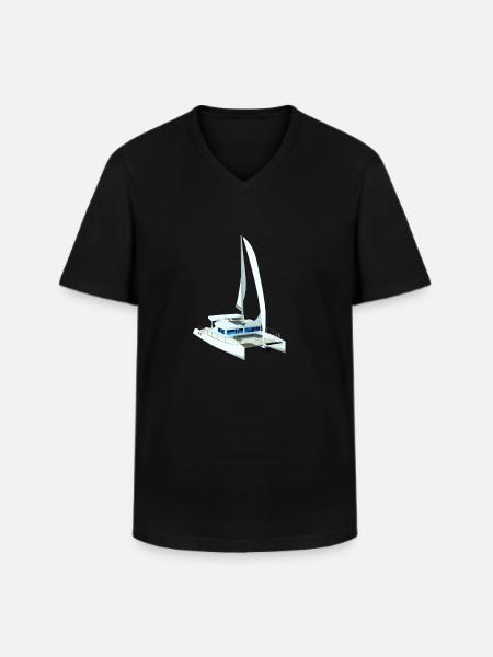 Katamaran 3D - Männer-T-Shirt mit V-Ausschnitt - Schwarz