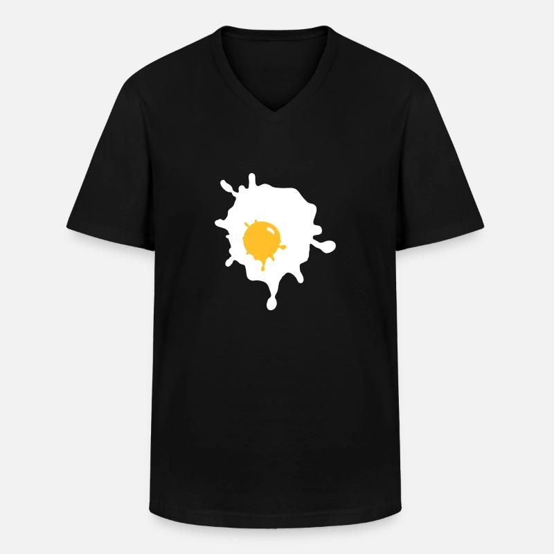 Ein Spiegelei - V2 - Männer-T-Shirt mit V-Ausschnitt - Schwarz