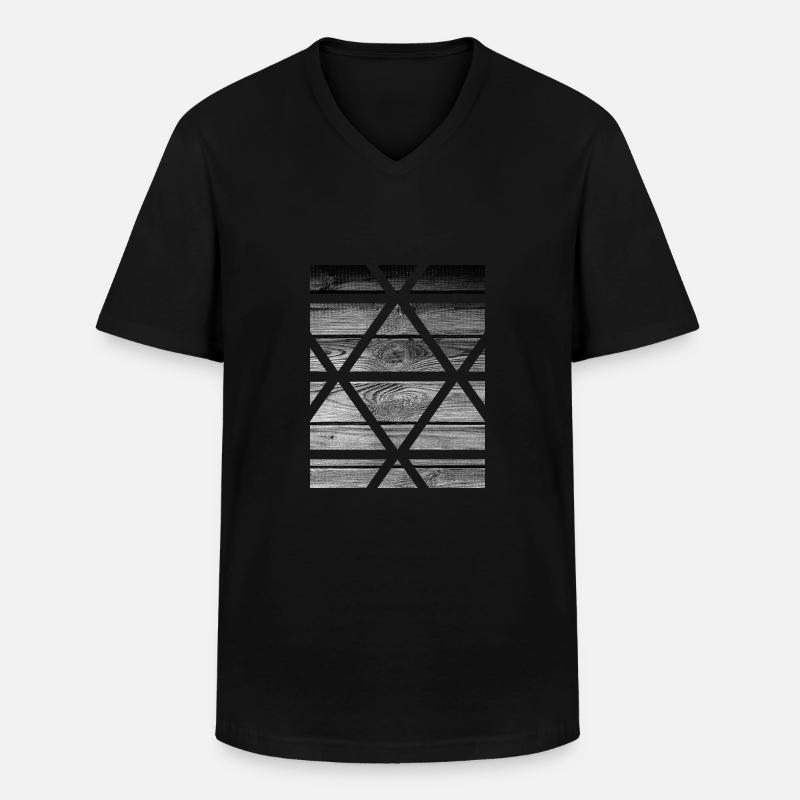Holz - Männer-T-Shirt mit V-Ausschnitt - Schwarz