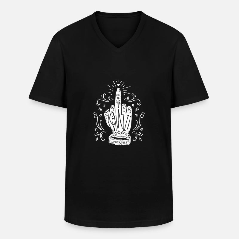 Go Schatzi yourself! (weiß) - Männer-T-Shirt mit V-Ausschnitt - Schwarz