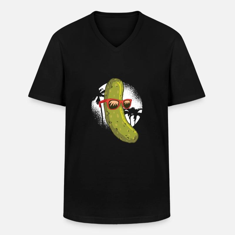 Surfer Gurke - Männer-T-Shirt mit V-Ausschnitt - Schwarz