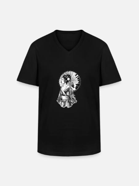Geisha Sb8 - Men's V-Neck T-Shirt - black