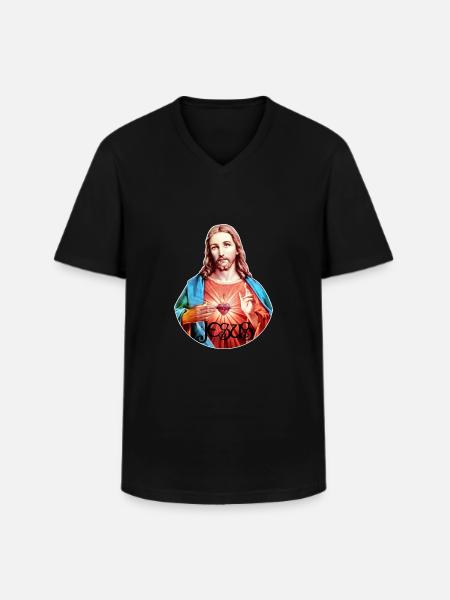 Jesus Christ Jesus Christus - Men's V-Neck T-Shirt - black