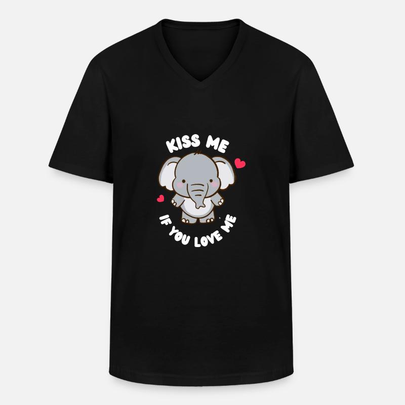 süßes Kinderdesign mit Elefant - Männer-T-Shirt mit V-Ausschnitt - Schwarz