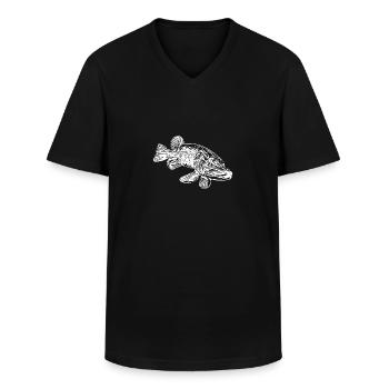 Brochet - T-shirt col V Homme - noir - Devant - AI Model Male 178 dark (178cm)