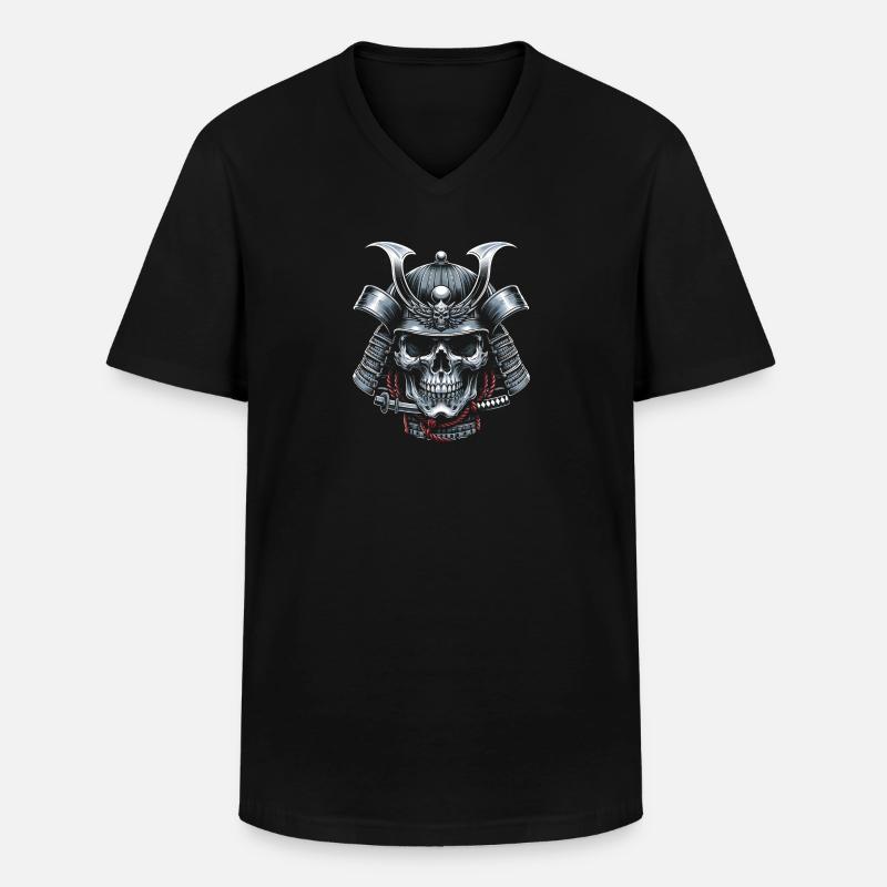 Ewiger Samurai-Geist - Männer-T-Shirt mit V-Ausschnitt - Schwarz