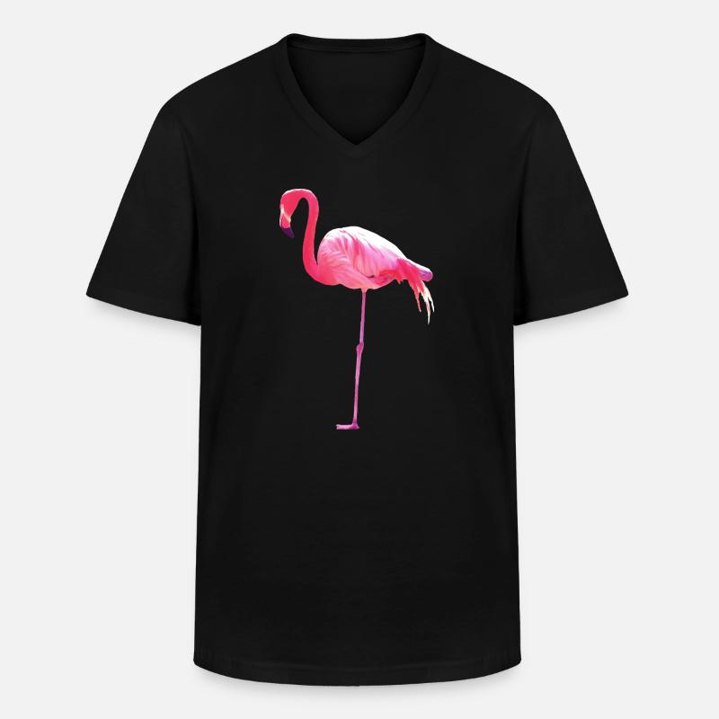 flamingo - Männer-T-Shirt mit V-Ausschnitt - Schwarz