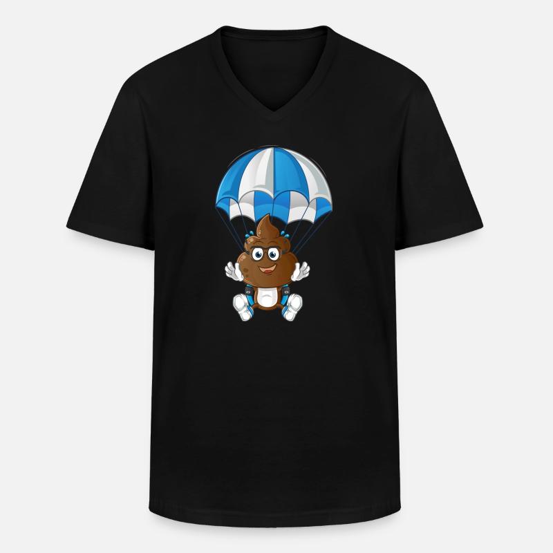 Fallschirm - Männer-T-Shirt mit V-Ausschnitt - Schwarz