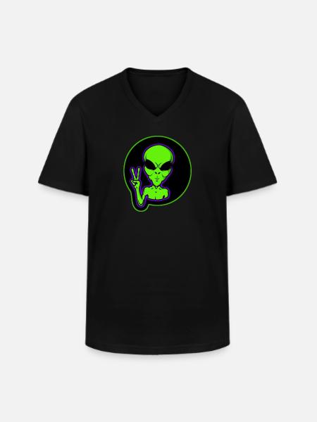 Étranger - T-shirt col V Homme - noir