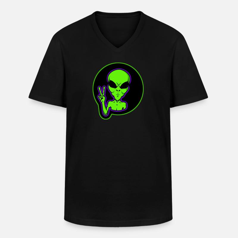 Außerirdischer - Männer-T-Shirt mit V-Ausschnitt - Schwarz