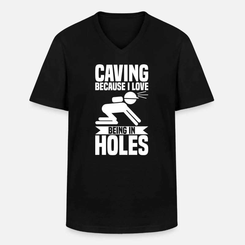 Höhlenforschung - Männer-T-Shirt mit V-Ausschnitt - Schwarz