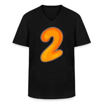 2 - T-shirt col V Homme - noir - Devant - AI Model Male 178 dark (178cm)