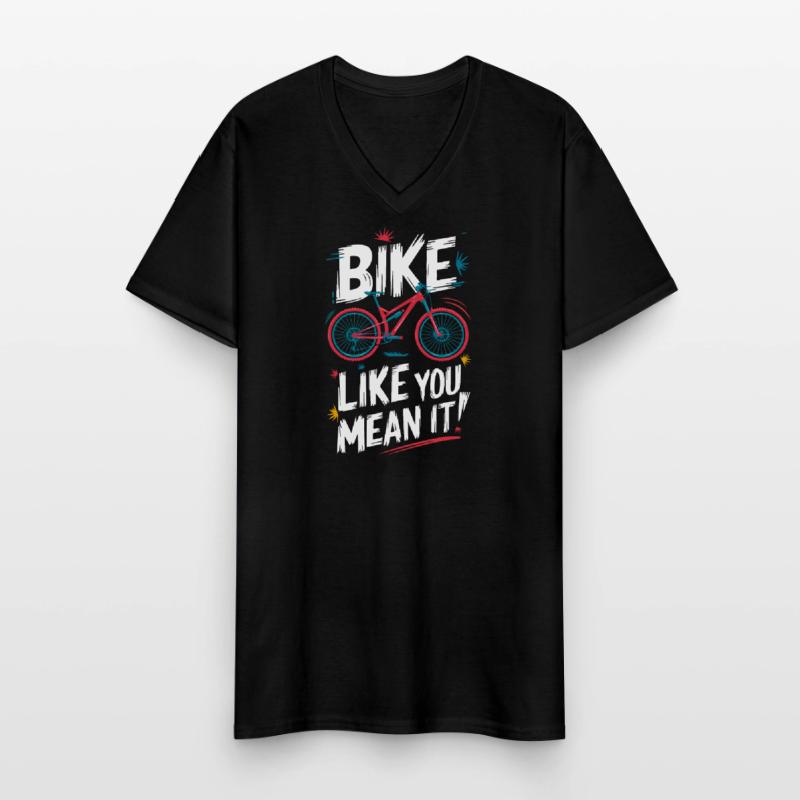 Conception dynamique de devis de vélo T-shirt col V Homme