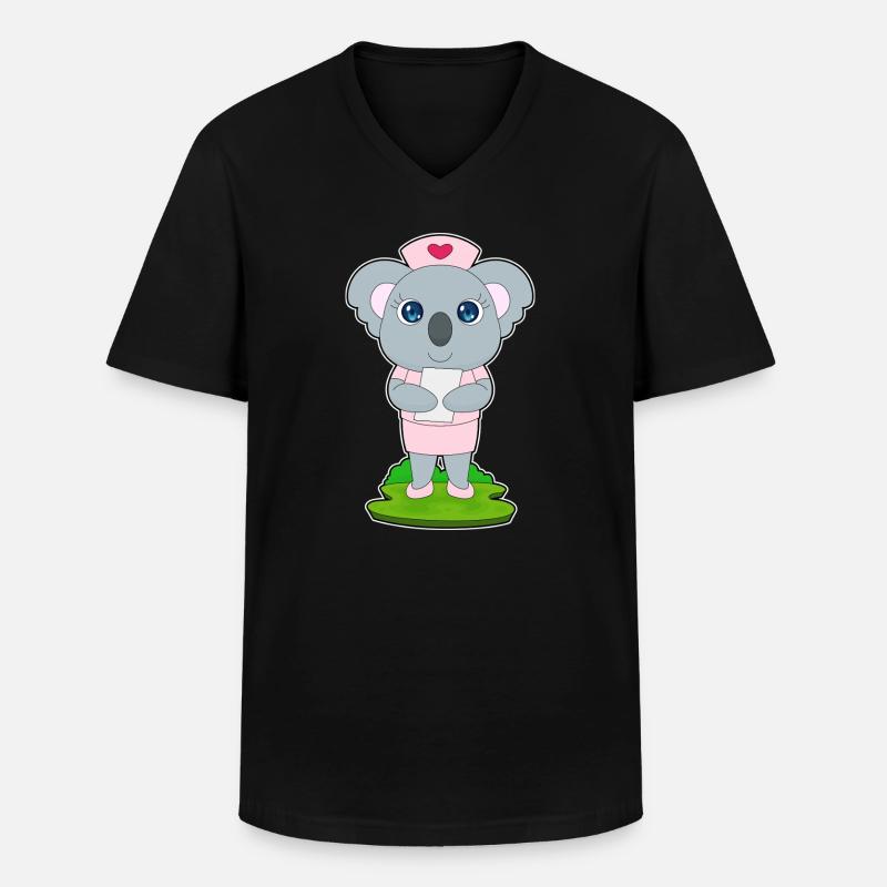 Koala Krankenschwester - Männer-T-Shirt mit V-Ausschnitt - Schwarz