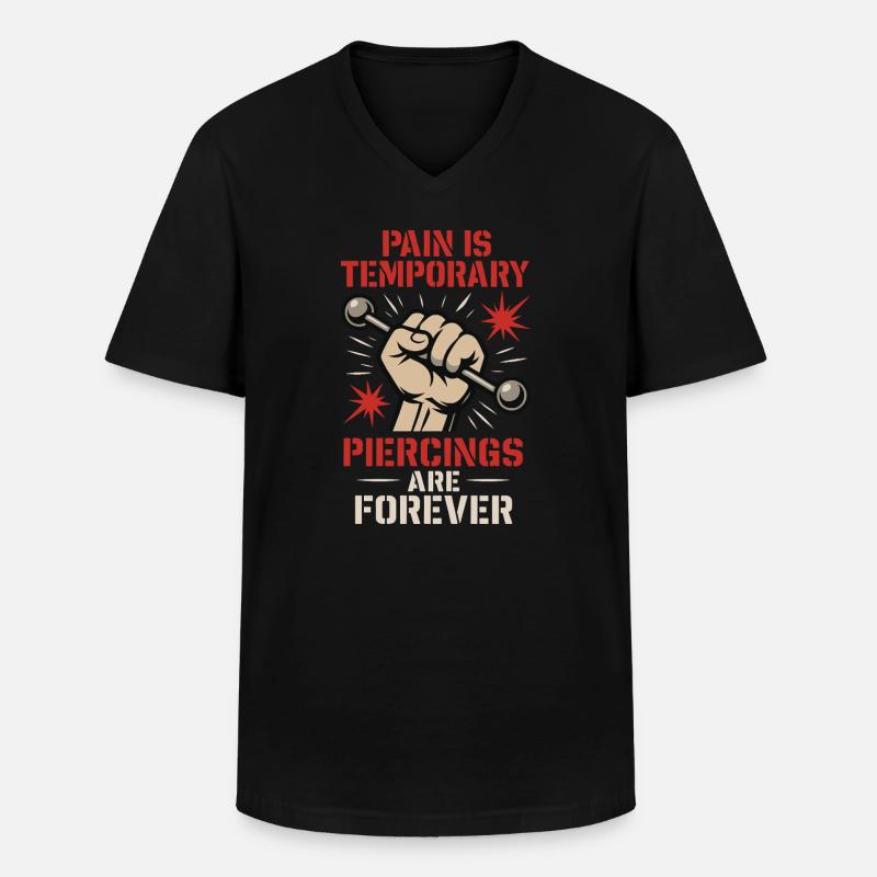 Piercing Addict Body Mod Enthusiast - Männer-T-Shirt mit V-Ausschnitt - Schwarz