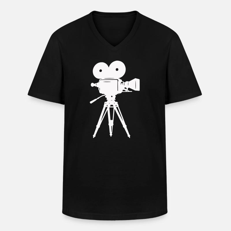 Caméra à pellicule Caméra - T-shirt col V Homme - noir