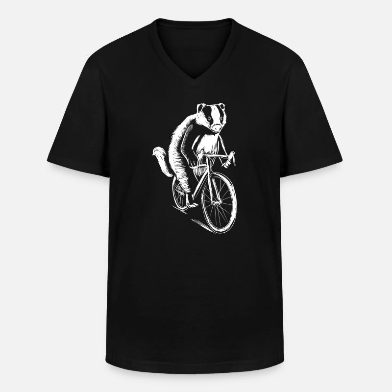 Erdmännchen-Radfahrer-Skizzen-Tee - Männer-T-Shirt mit V-Ausschnitt - Schwarz