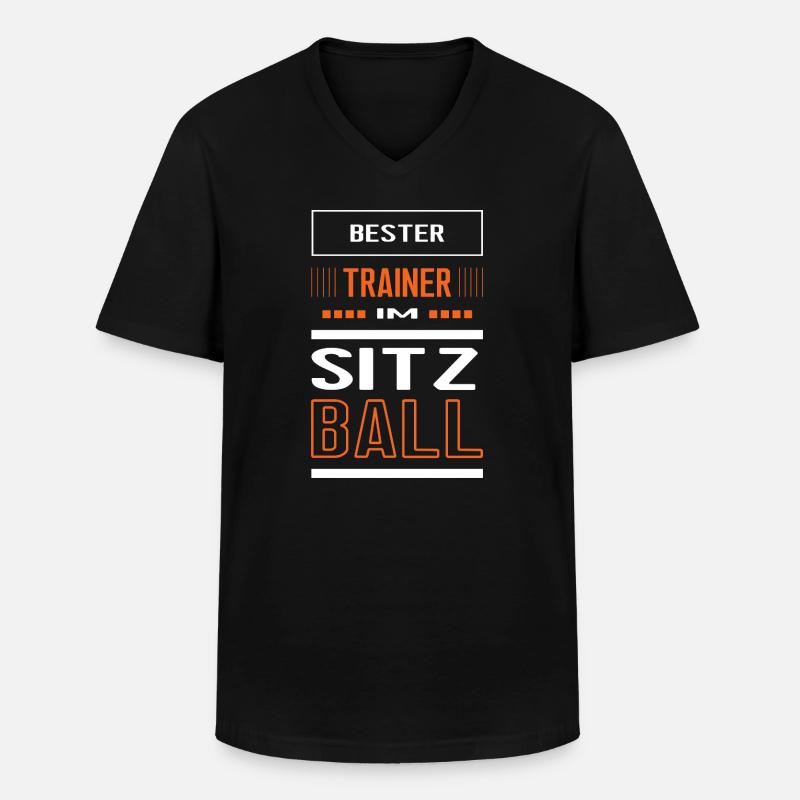 Bester Sitzball Trainer Sitzballtrainer Training - Männer-T-Shirt mit V-Ausschnitt - Schwarz