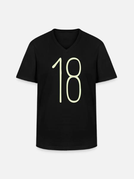 18 Birthday Number Graphic - Men's V-Neck T-Shirt - black