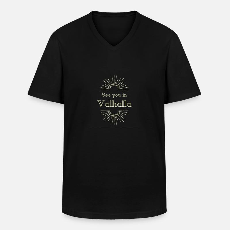 See you in Valhalla - Männer-T-Shirt mit V-Ausschnitt - Schwarz