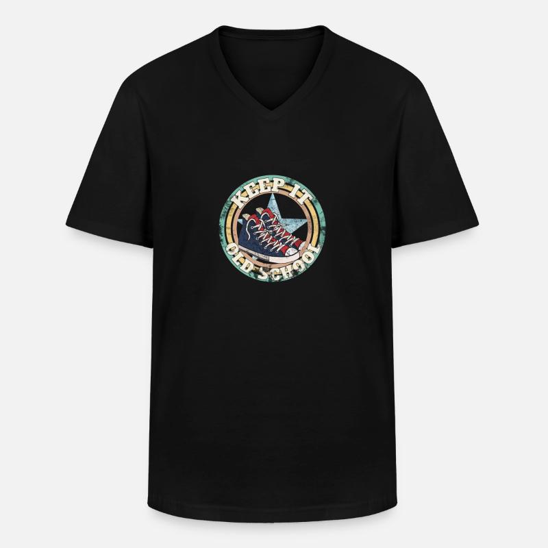 keep it old school - Männer-T-Shirt mit V-Ausschnitt - Schwarz
