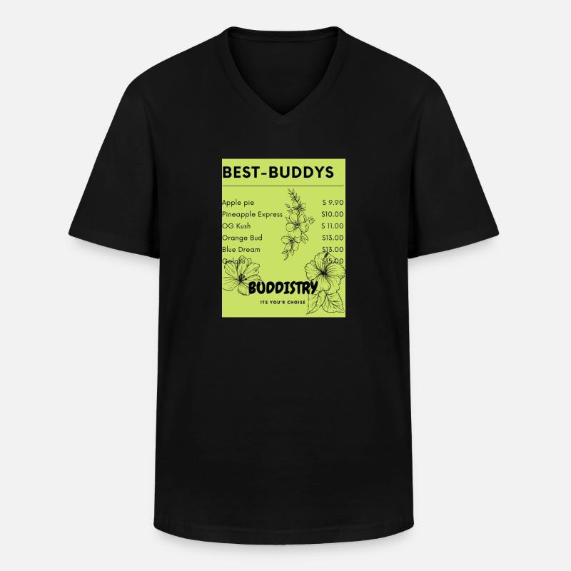 YOUR BUDDYS MENU - Männer-T-Shirt mit V-Ausschnitt - Schwarz