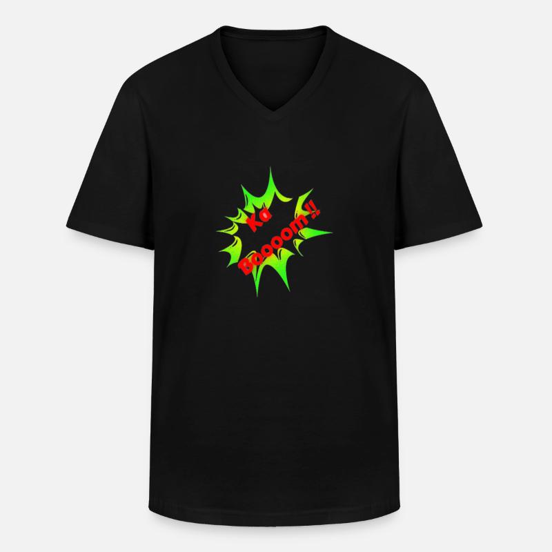 ka Boooom transformed - Männer-T-Shirt mit V-Ausschnitt - Schwarz