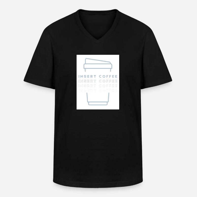 Insert Coffee Cup 2 LHBPHBBWT - Männer-T-Shirt mit V-Ausschnitt - Schwarz