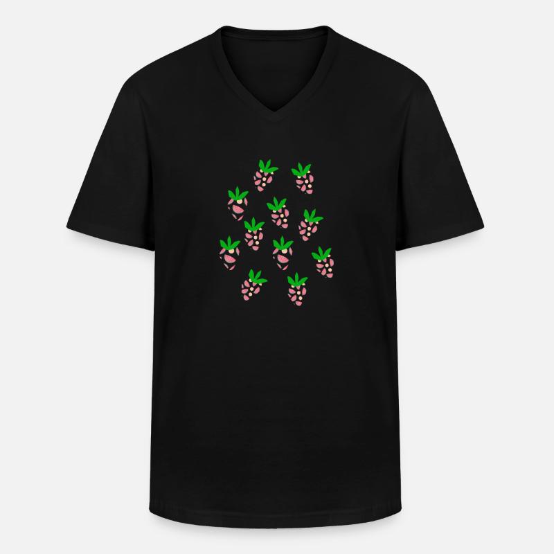 Melone oder Erdbeere? - Männer-T-Shirt mit V-Ausschnitt - Schwarz