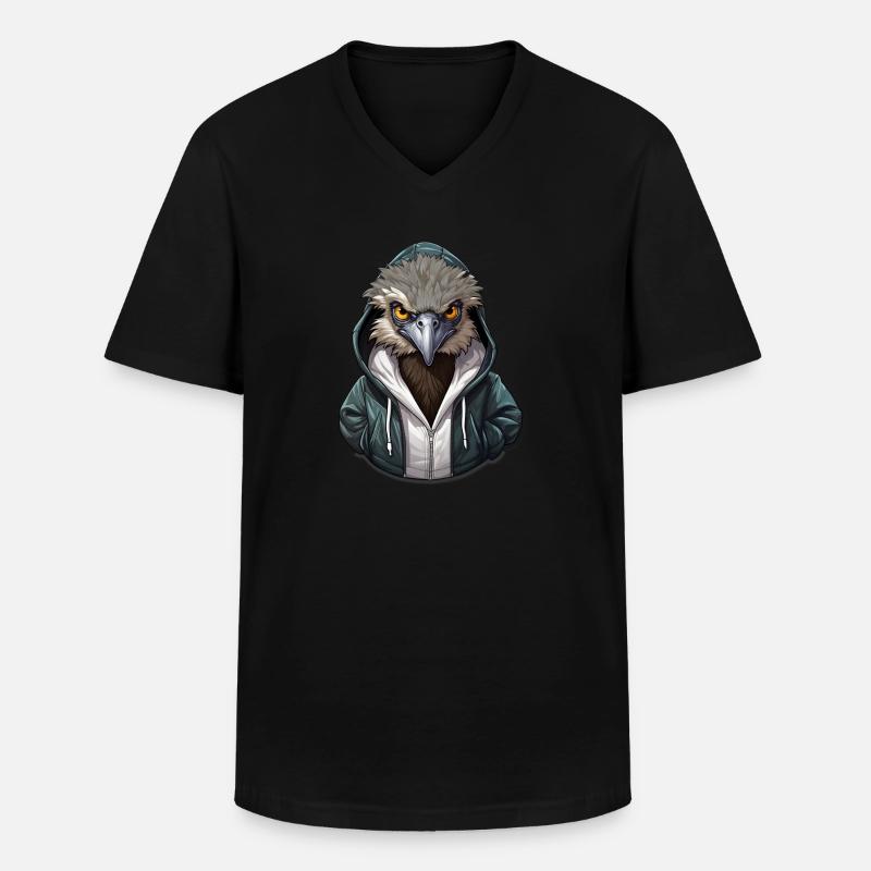 Cooler Emu in Freizeitkleidung - Männer-T-Shirt mit V-Ausschnitt - Schwarz