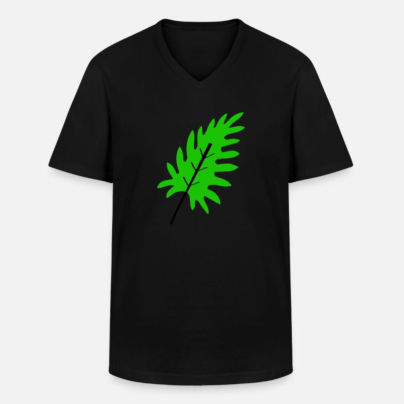 blatt 2 - Männer-T-Shirt mit V-Ausschnitt - Schwarz