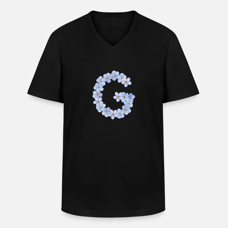 Buchstabe G - Männer-T-Shirt mit V-Ausschnitt - Schwarz