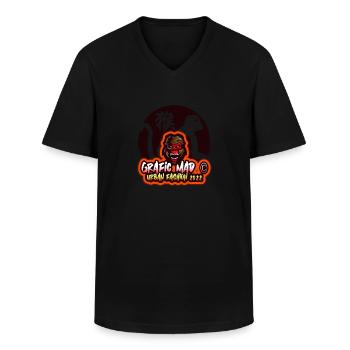 MAD GORILLA - Men's V-Neck T-Shirt - black - Front - AI Model Male 178 dark (178cm)