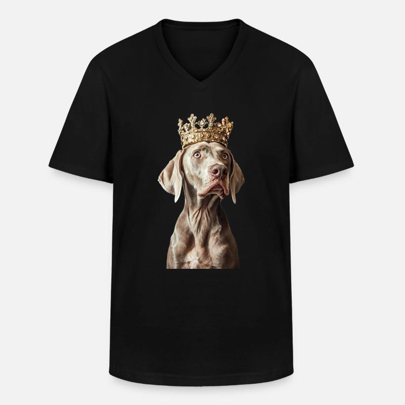 Weimaraner - Männer-T-Shirt mit V-Ausschnitt - Schwarz
