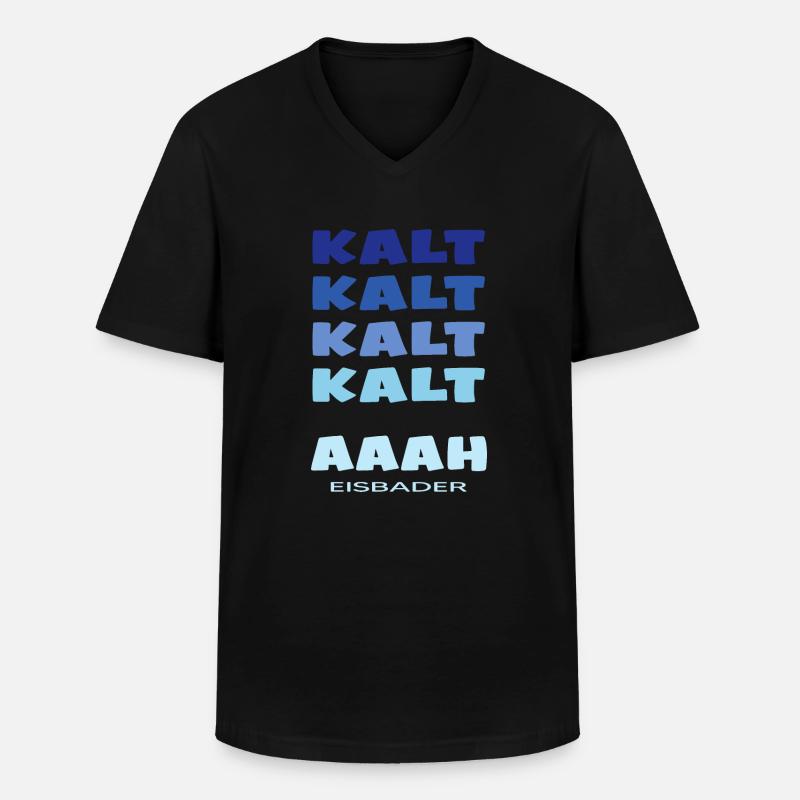 eisbaden winterbader cool icebath kälteresistent - Männer-T-Shirt mit V-Ausschnitt - Schwarz