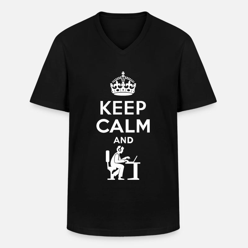 Keep Calm - Nerd - Programmieren - Gamen - Männer-T-Shirt mit V-Ausschnitt - Schwarz