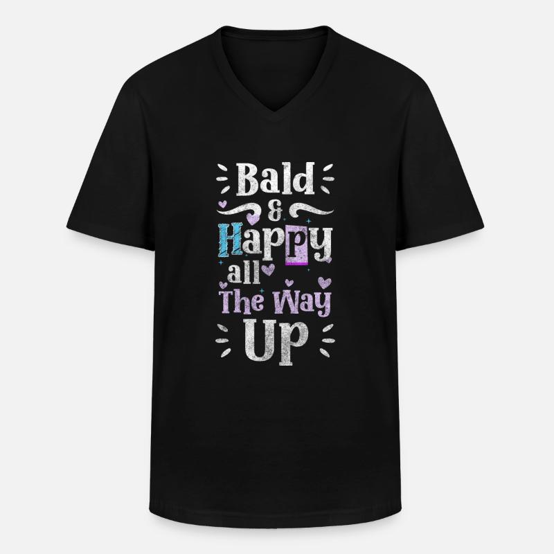 Glatze Glatzkopf Platte Männerproblem - Männer-T-Shirt mit V-Ausschnitt - Schwarz