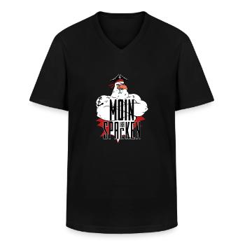 MOIN IHR SPACKEN - Männer-T-Shirt mit V-Ausschnitt - Schwarz - Vorne - AI Model Male 178 dark (178cm)