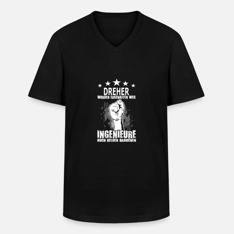 dreher - Männer-T-Shirt mit V-Ausschnitt - Schwarz