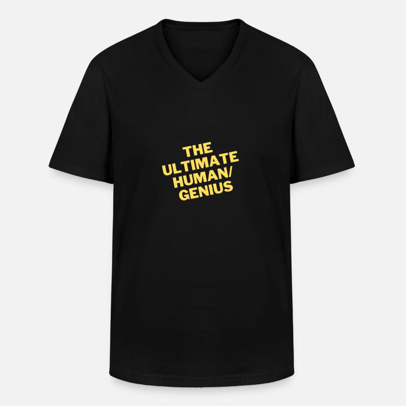Ultimate Human / Genius - Männer-T-Shirt mit V-Ausschnitt - Schwarz