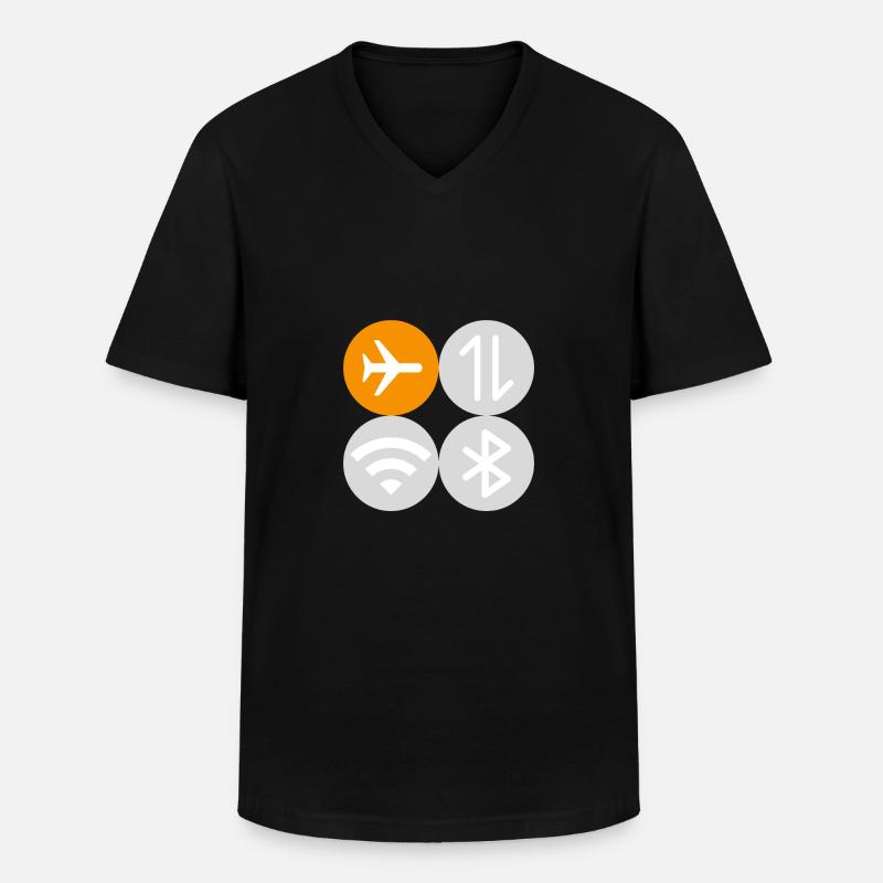 Mode avion du menu rapide - T-shirt col V Homme - noir