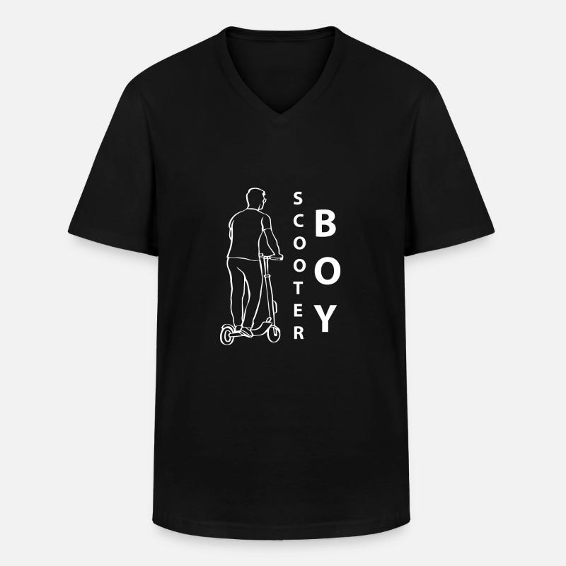 E-Scooter E-Roller Scooter - T-shirt col V Homme - noir