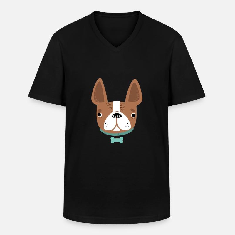 Hund - Männer-T-Shirt mit V-Ausschnitt - Schwarz