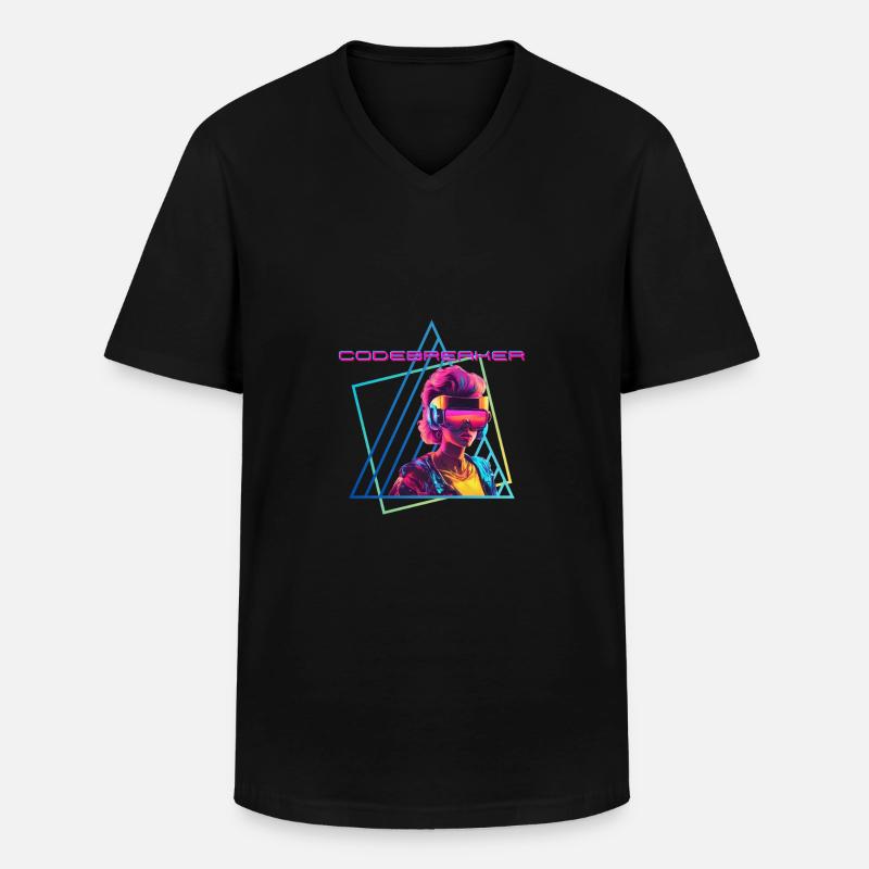 Codebreaker - Männer-T-Shirt mit V-Ausschnitt - Schwarz