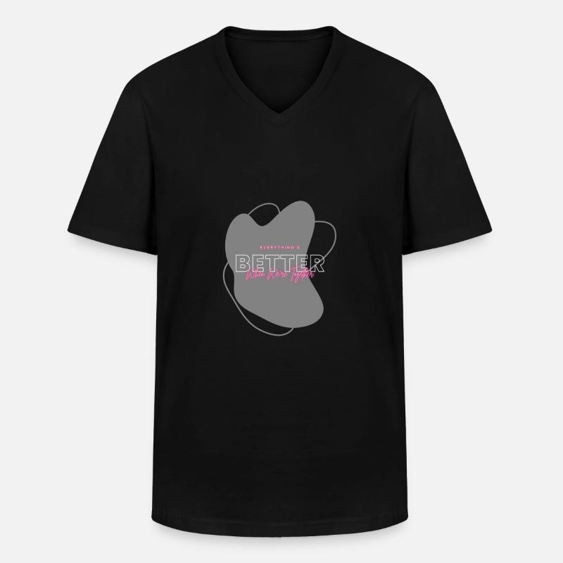 Everything's better when we're together - Männer-T-Shirt mit V-Ausschnitt - Schwarz